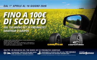 Promozione sugli pneumatici Goodyear: fino a 100€ di sconto | Dall’1 aprile al 16 giugno 2026